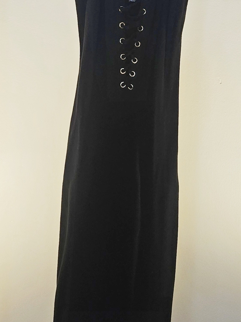 Windsor Black Lace-Up Front Maxi Dress